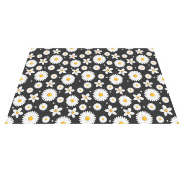 Platzset modern Gänseblümchen auf schwarzem Hintergrund - TenStickers