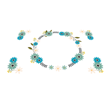 Tischsets originell mit floralem rahmenakzent - TenStickers
