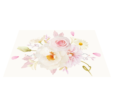 Platzset modern Weiße rosa blumen - TenStickers
