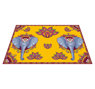Tischsets originell mit elefantenblumenmuster - TenStickers