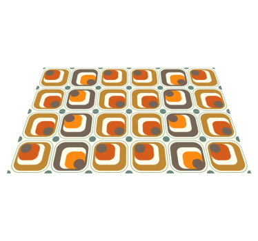 Tischset modern mit retro gemusterten quadraten - TenStickers