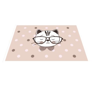 Kinder Tischset Intelligente katze mit brille - TenStickers
