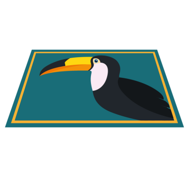 Platzset modern Bunte tukan-karikatur - TenStickers