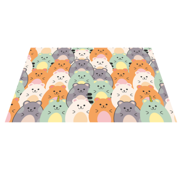 Tischset kinder mit niedlichen tiergesichtern - TenStickers