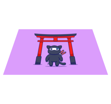 Tischsets originell mit süßem ninja-charakter - TenStickers