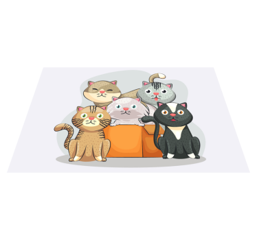 Kinder Tischset Katzen im kasten - TenStickers