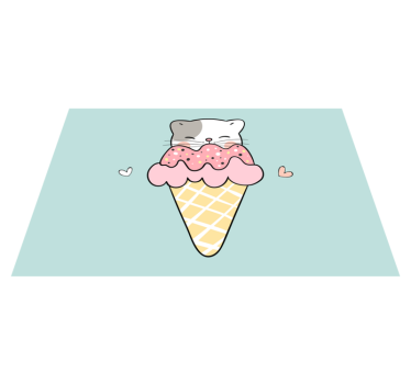 Tischset kinder mit süßer katzen-eiscreme - TenStickers