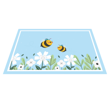 Tischset rechteckig Weiße blume mit biene - TenStickers