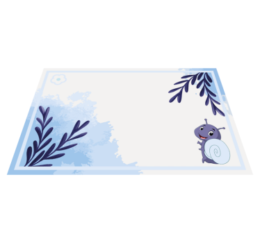 Tischset rechteckig Blaue blume und schnecke - TenStickers