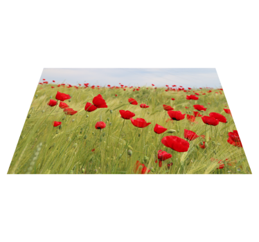 Tischset Blumen Rote rosen auf grüner wiese - TenStickers