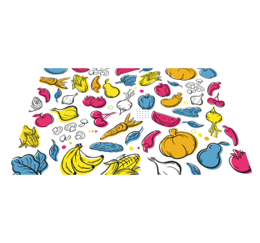 Tischsets originell mit bunten gemüse-mustern - TenStickers