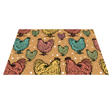 Tischsets originell mit buntem hühnerdesign - TenStickers