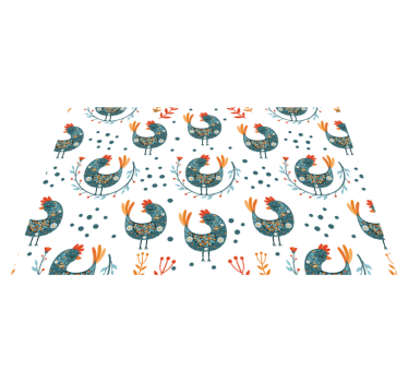 Tischsets originell mit buntem hahn-muster - TenStickers