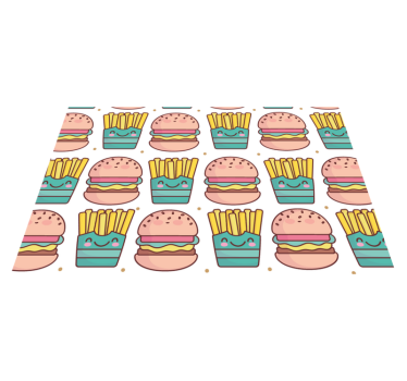 Tischset kinder mit fröhlichem burger-muster - TenStickers
