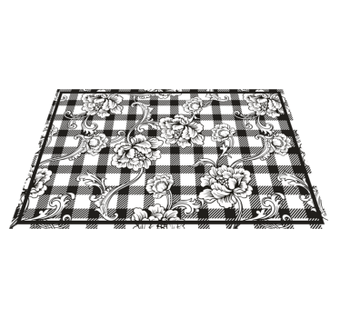 Tischsets originell mit floralem karomuster - TenStickers