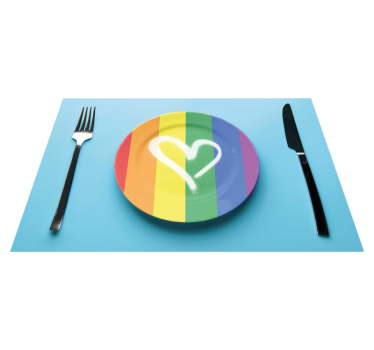 Platzset modern Regenbogenherzteller mit besteck - TenStickers