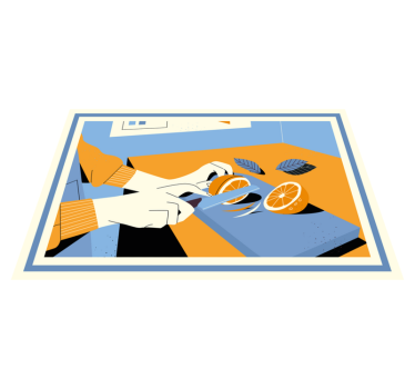 Tischset modern für frisches orangen schneiden - TenStickers