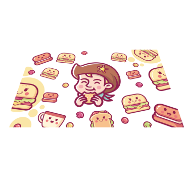 Kinder Tischset Junge isst einen hamburger - TenStickers