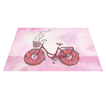 Tischset Zuhause Fahrrad mit donuträdern - TenStickers