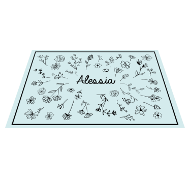 Platzset mit Namen Süße kleine blumen - TenStickers
