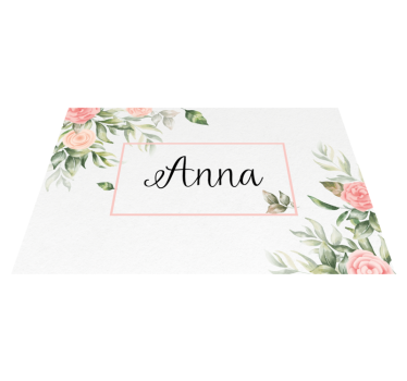 Platzset mit Namen Dekorative schöne blumen - TenStickers