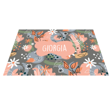 Platzset mit Namen Florales buntes Design - TenStickers