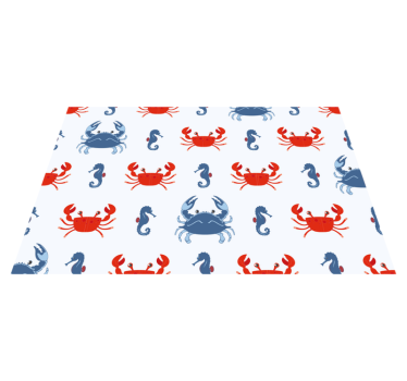 Tischsets originell mit krabben und seepferdchen-muster - TenStickers