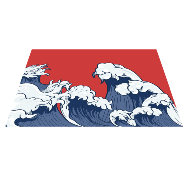 Tischsets originell rote kanagawa-welle - TenStickers