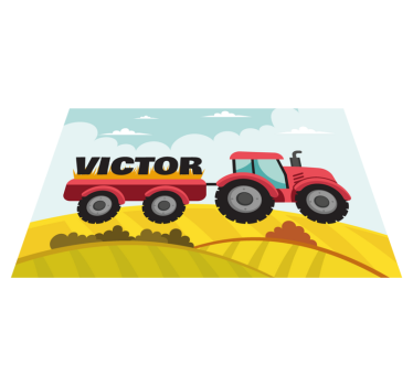 Platzset mit Namen Bunter traktor und name - TenStickers