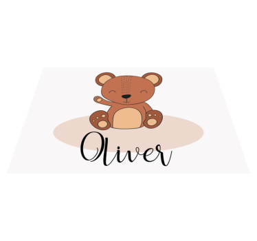 Platzset mit Namen Süßer teddybär mit Namen - TenStickers