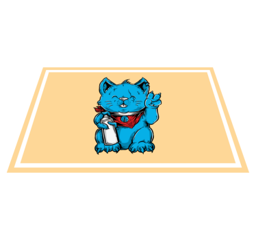 Tischset kinder fröhliche blaue katze - TenStickers