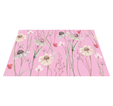 Tischsets originell blumenmuster in rosa - TenStickers
