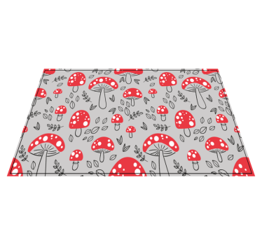 Tischsets originell mit rotem pilzmuster - TenStickers