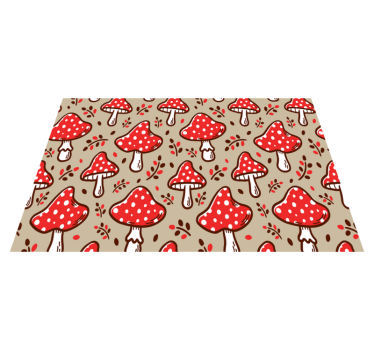Tischsets originell mit roten gepunkteten pilzen - TenStickers
