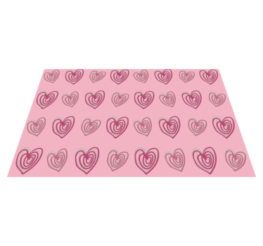 Platzset modern Doodle herzen rosa Muster - TenStickers