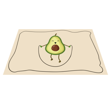 Kinder Tischset Lustige avocado, die ein seil springt - TenStickers