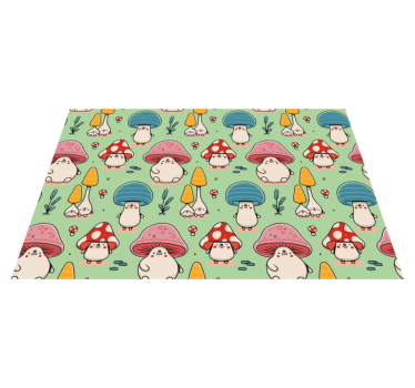 Tischset kinder mit niedlichen pilzfiguren - TenStickers