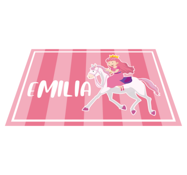 Kinder Tischset Rosa prinzessin, die ein weißes pferd reitet - TenStickers
