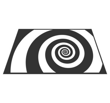 Platzset rund Schwarz-weiße hypnotische retro-spirale - TenStickers