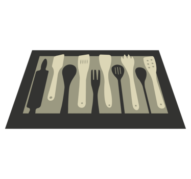 Tischsets originell mit kochutensilien-silhouetten - TenStickers