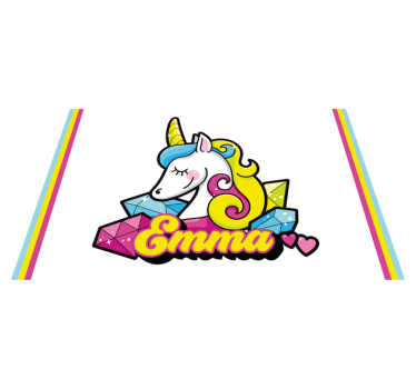 Tischset kinder einhorn edelstein thema - TenStickers