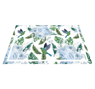 Tischset modern mit floralem kolibri-muster - TenStickers