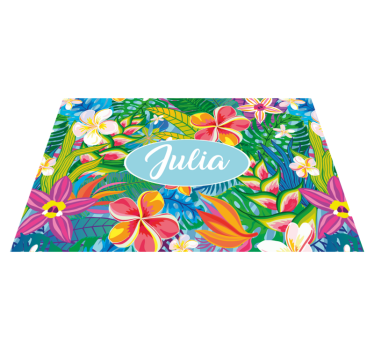 Tischset mit namen tropisches blumendesign - TenStickers