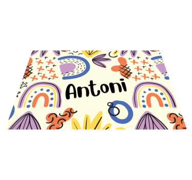 Tischset kinder mit bunten namensmustern - TenStickers