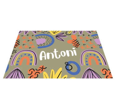 Tischset mit namen im bunten design - TenStickers
