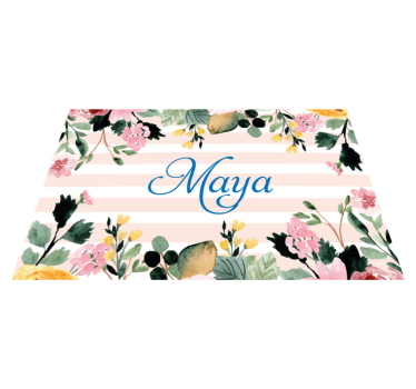 Tischset mit namen florale personalisierung - TenStickers