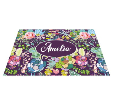 Tischset mit namen florales personalisiertes kunstwerk - TenStickers