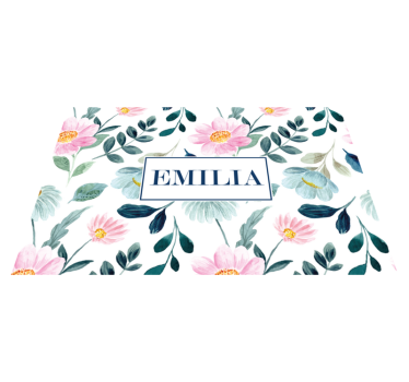 Tischset mit namen personalisierte blumenmotive - TenStickers