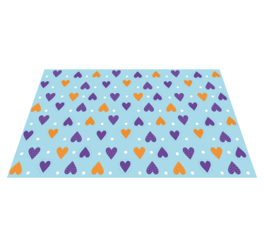 Tischset kinder mit bunten herzmustern - TenStickers