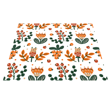 Tischsets originell Rote blumen mit beeren - TenStickers